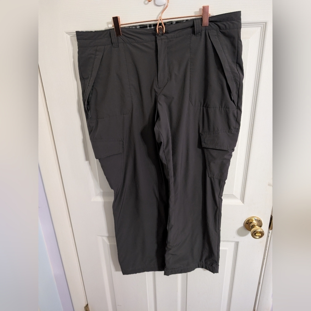 Eddie Bauer Womens Pants Gray Fleece Lined Outdoor Hiking Size 14 *flaw*